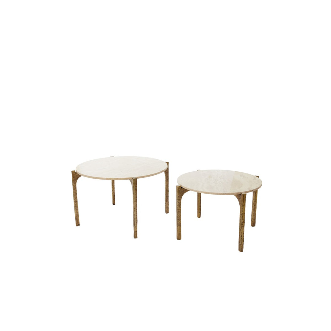 Kanae Set of 2 Round Coffee Tables - Antique Bronze Light & Living 1