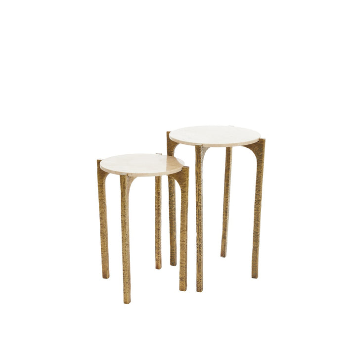 Kanae Set of 2 Travertine Side Tables - Sand Light & Living 2