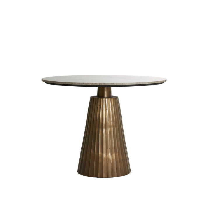 Rianne Marble Round Dining Table - Antique Bronze Light & Living 1