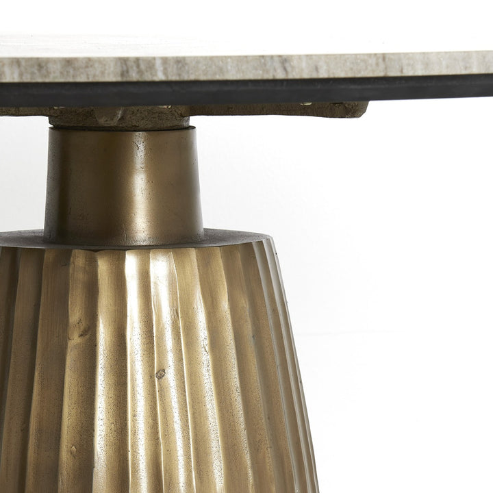 Rianne Marble Round Dining Table - Antique Bronze Light & Living 4