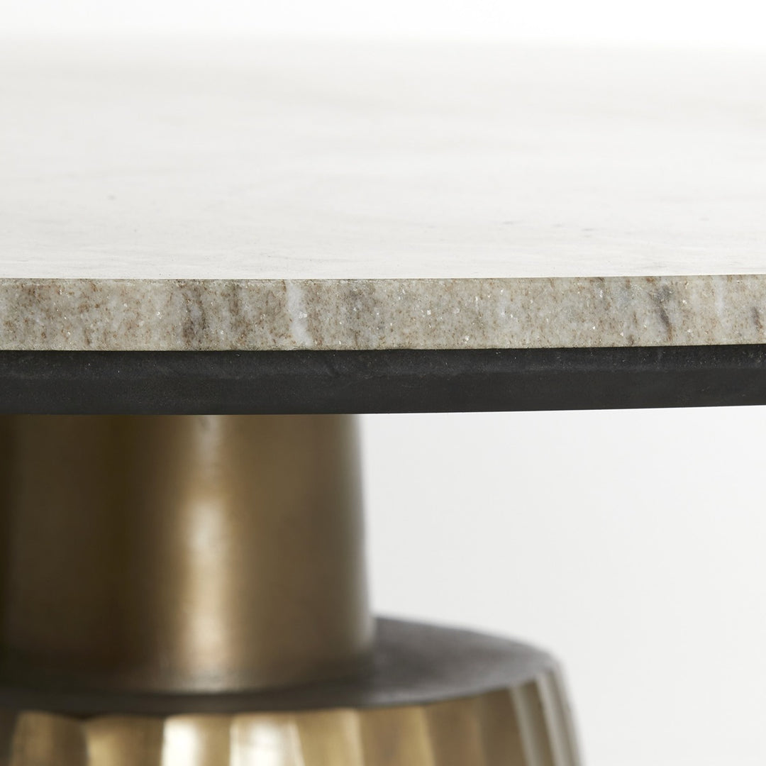 Rianne Marble Round Dining Table - Antique Bronze Light & Living 6