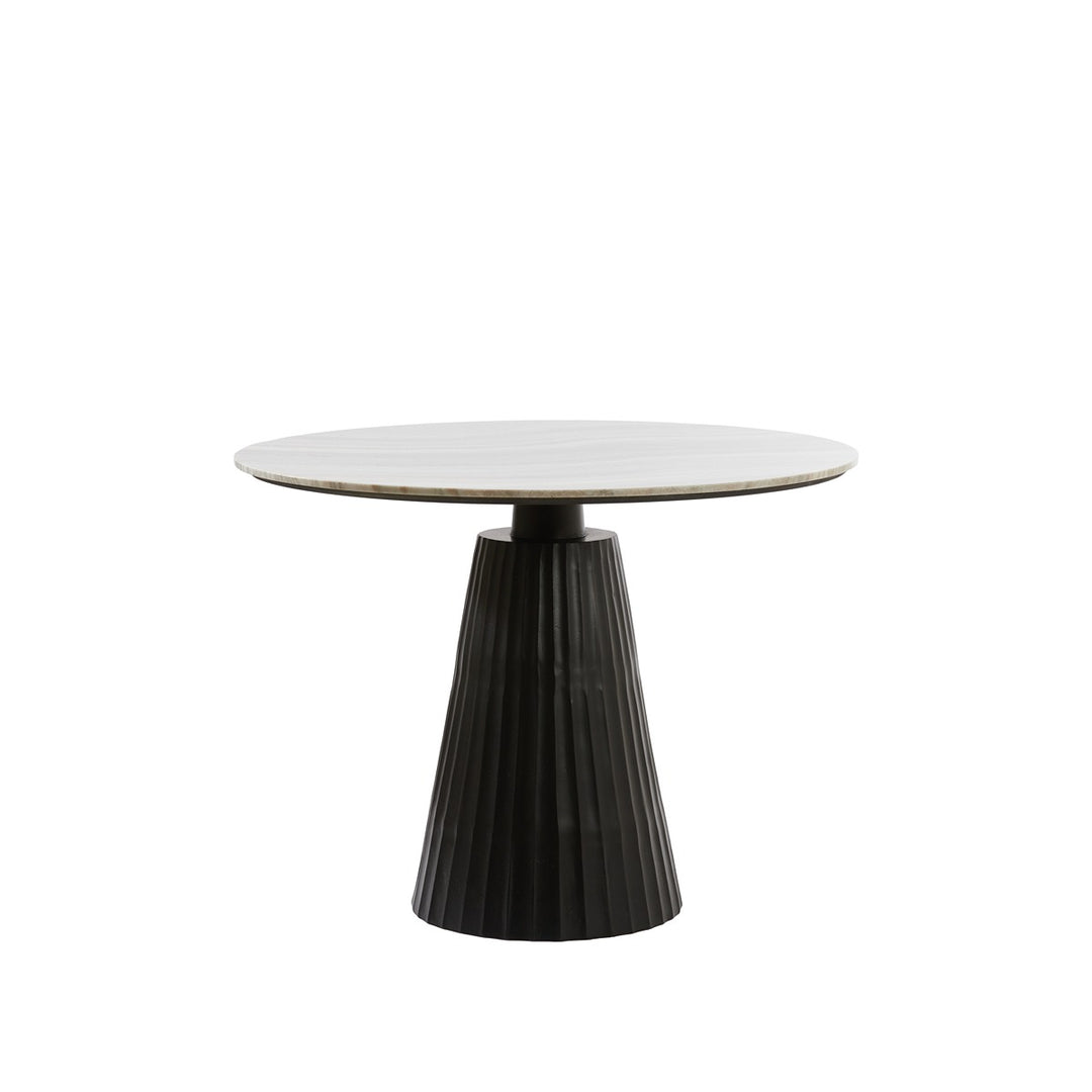 Rianne Marble Round Dining Table - Matte Black Light & Living 1