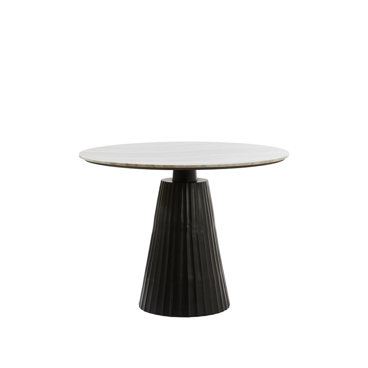 Rianne Marble Round Dining Table - Matte Black Light & Living 1