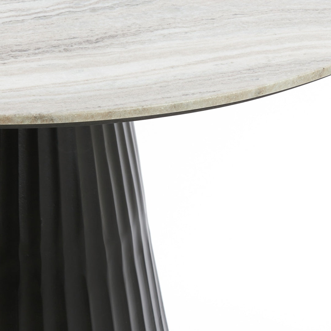 Rianne Marble Round Dining Table - Matte Black Light & Living 5