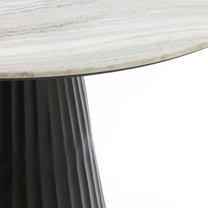 Rianne Marble Round Dining Table - Matte Black Light & Living 5