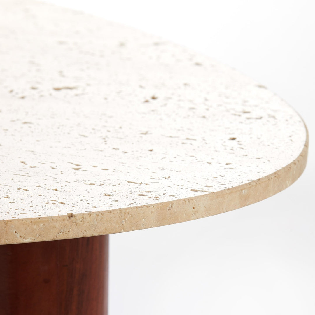 Mahelona Travertine Coffee Table - Sand & Brown Wood Light & Living 8