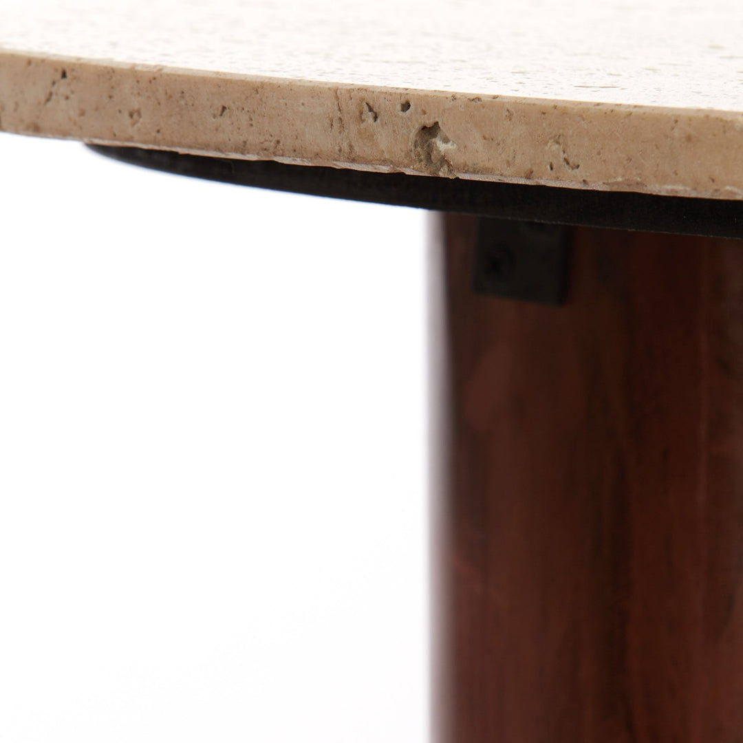 Mahelona Travertine Coffee Table - Sand & Brown Wood Light & Living 9