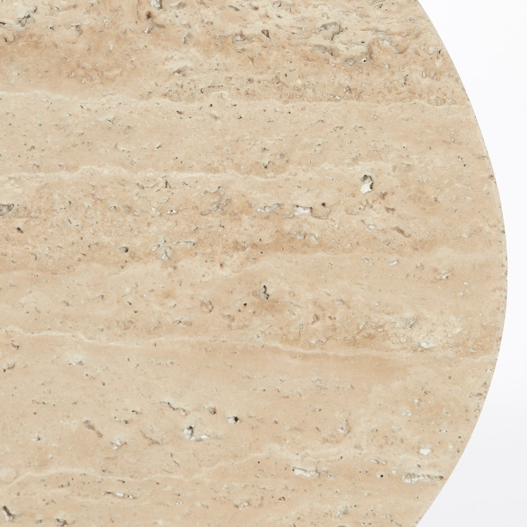 Mahelona Travertine Coffee Table - Sand & Brown Wood Light & Living 7