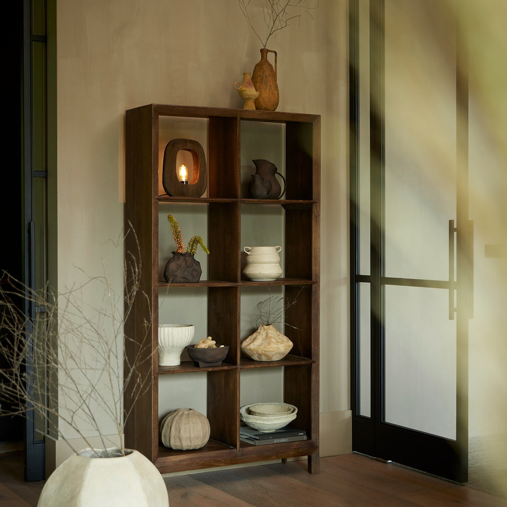 Sondrio Wooden Display Unit - Dark Brown Light & Living 2