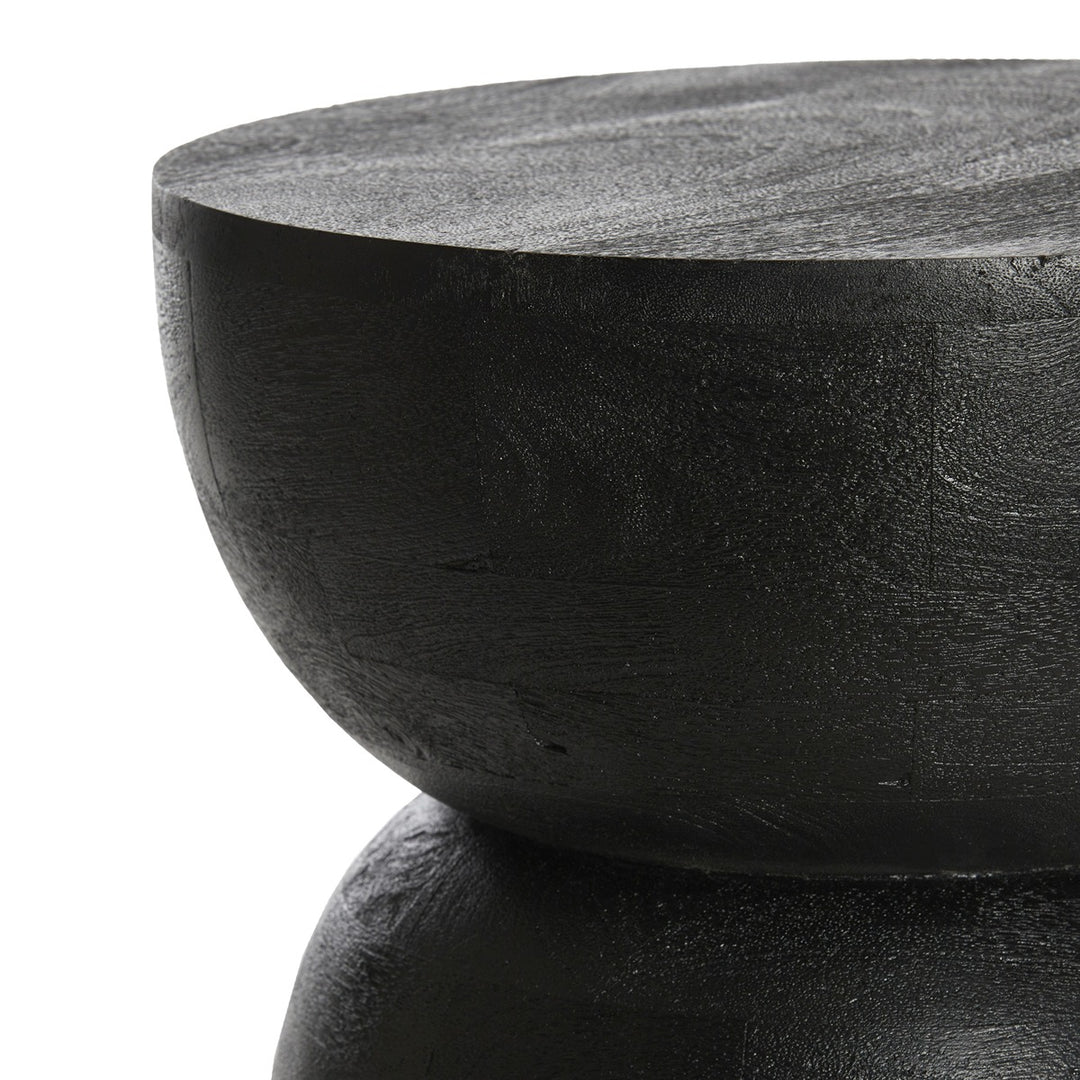 Azalio Wooden Side Table - Matte Black Light & Living 3
