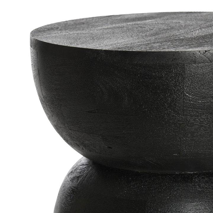 Azalio Wooden Side Table - Matte Black Light & Living 3