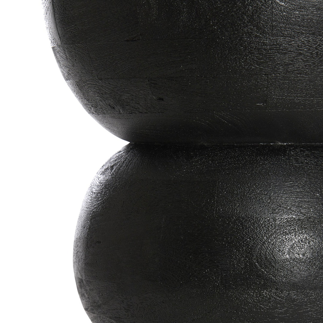 Azalio Wooden Side Table - Matte Black Light & Living 4
