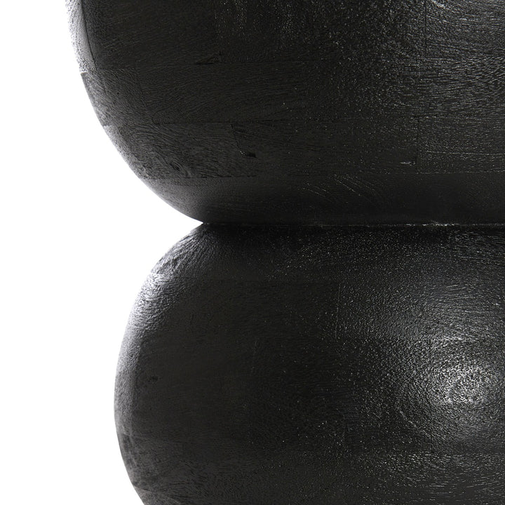 Azalio Wooden Side Table - Matte Black Light & Living 4
