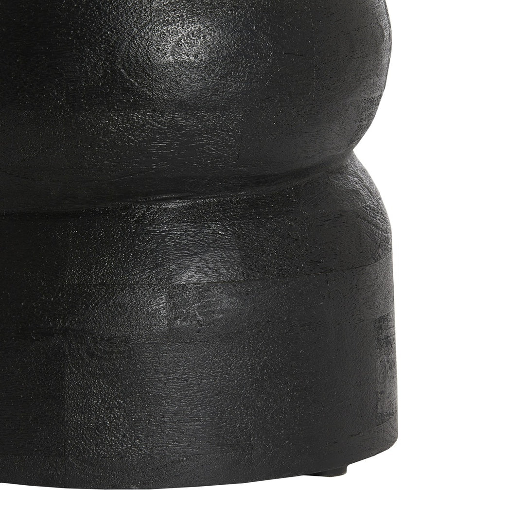 Azalio Wooden Side Table - Matte Black Light & Living 5
