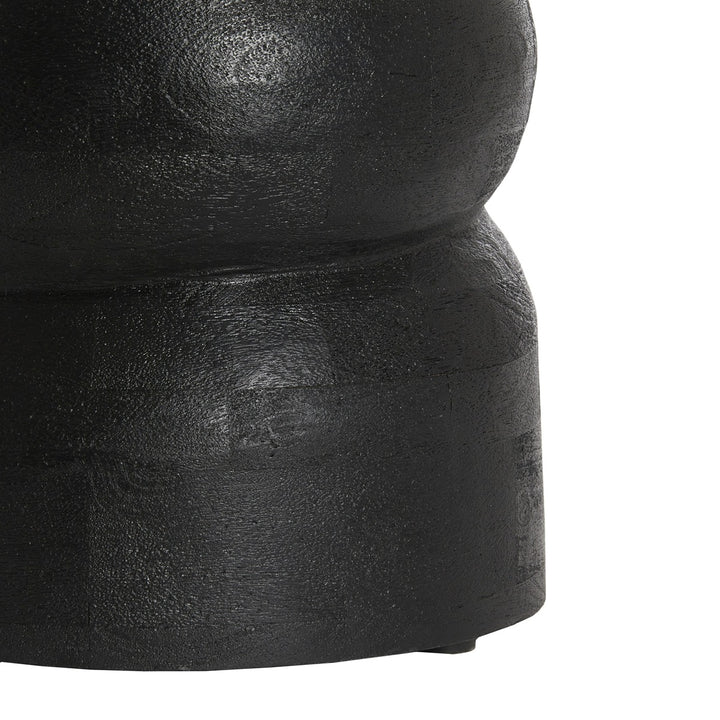 Azalio Wooden Side Table - Matte Black Light & Living 5