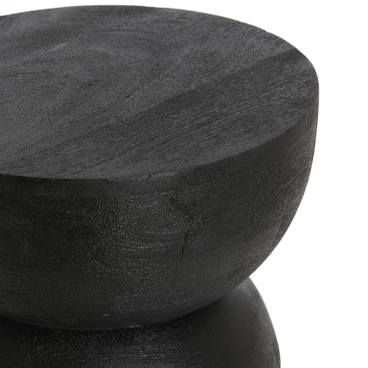 Azalio Wooden Side Table - Matte Black Light & Living 6