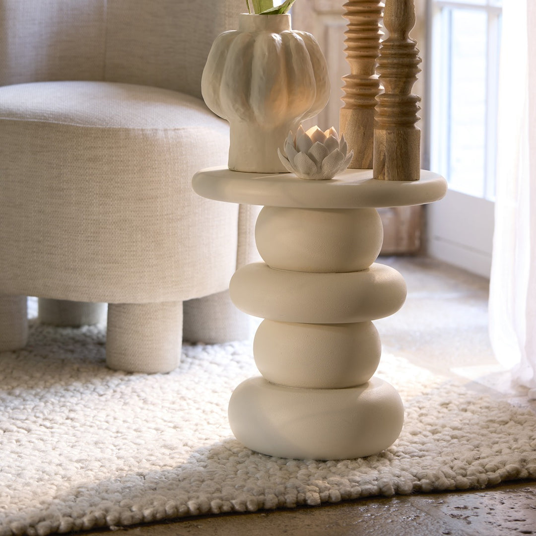 Azalas Wooden Side Table - Cream Light & Living 2