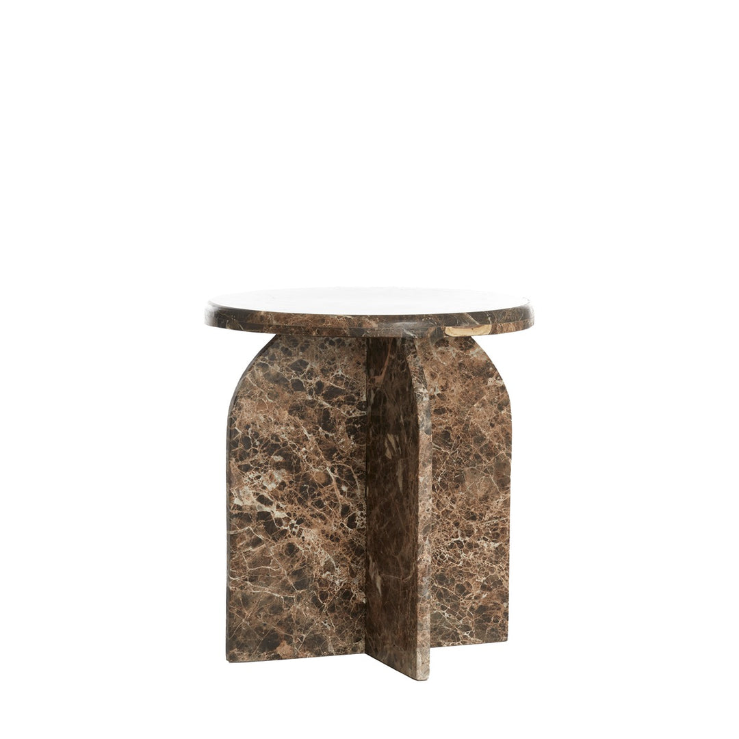 Otinia Marble Side Table - Dark Brown Light & Living 1