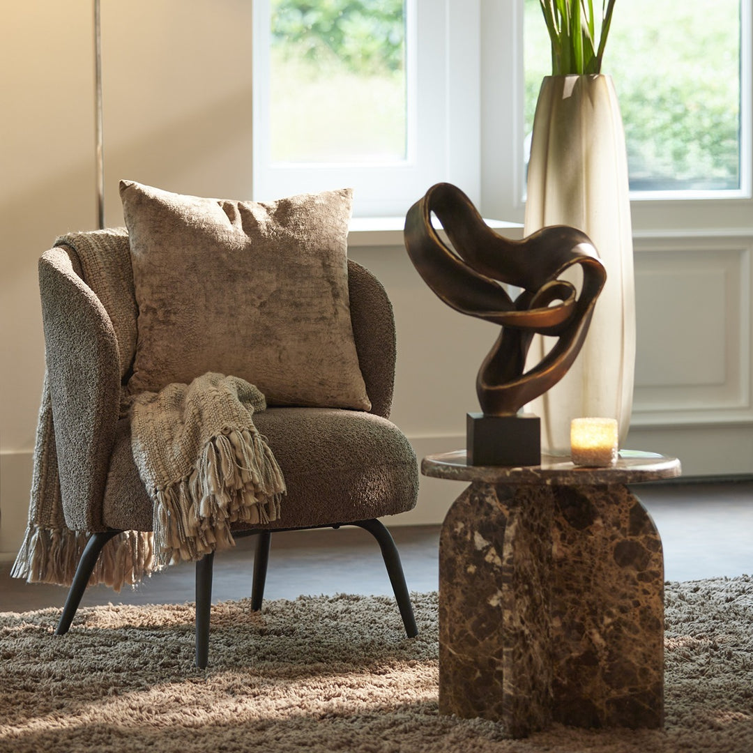 Otinia Marble Side Table - Dark Brown Light & Living 2