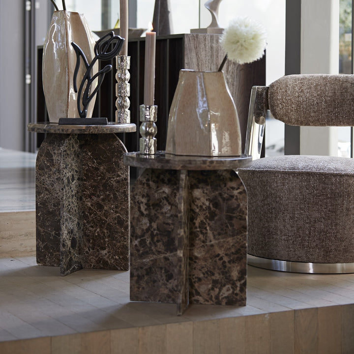 Otinia Marble Side Table - Dark Brown Light & Living 3