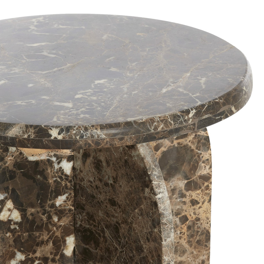 Otinia Marble Side Table - Dark Brown Light & Living 5