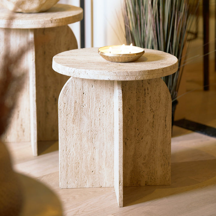Otinia Travertine Side Table - Sand Light & Living 10
