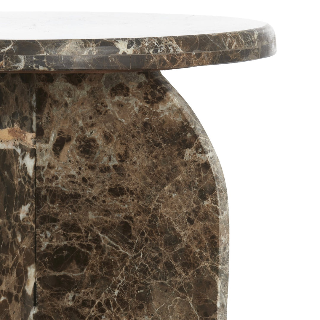 Otinia Marble Side Table - Dark Brown Light & Living 14