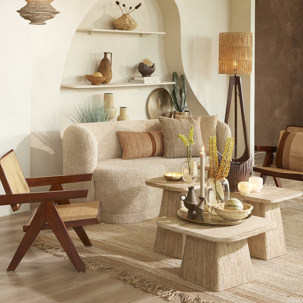 Kepami Travertine Side Table - Sand Light & Living 3