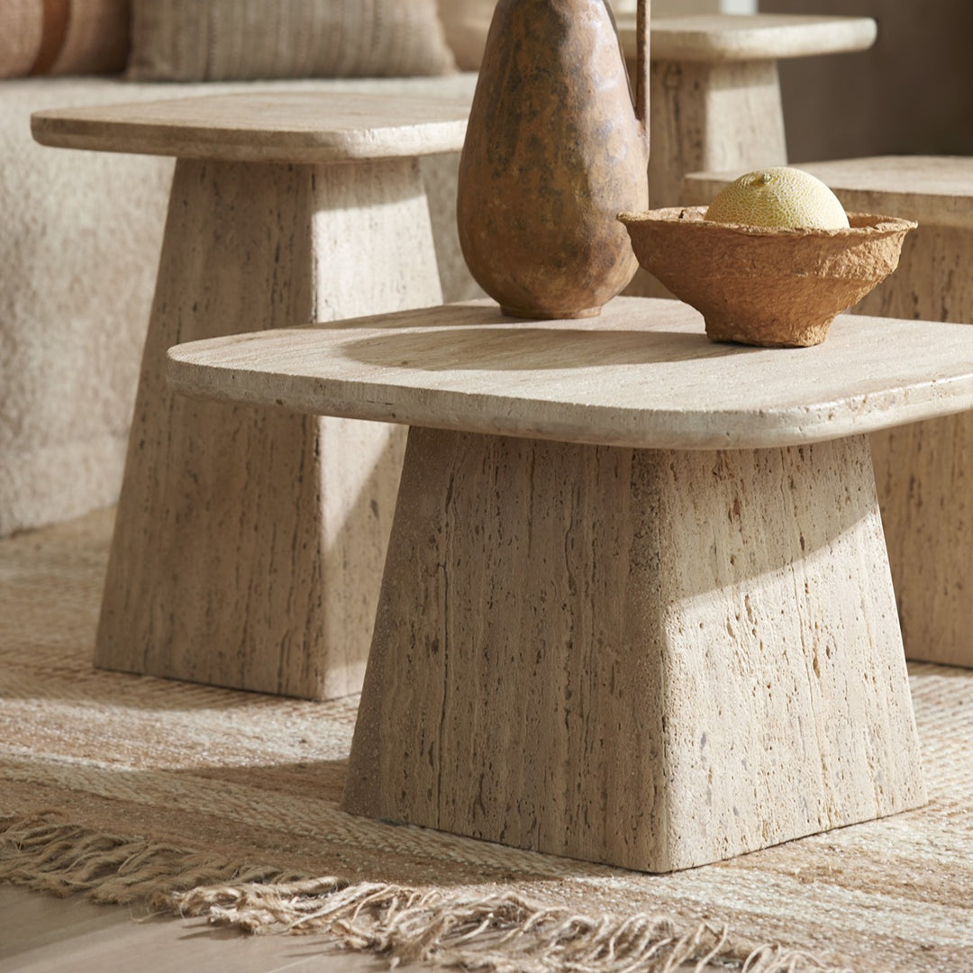Kepami Travertine Side Table - Sand Light & Living 4