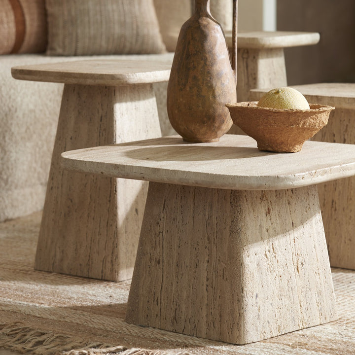 Kepami Travertine Square Coffee Table - Sand Light & Living 4