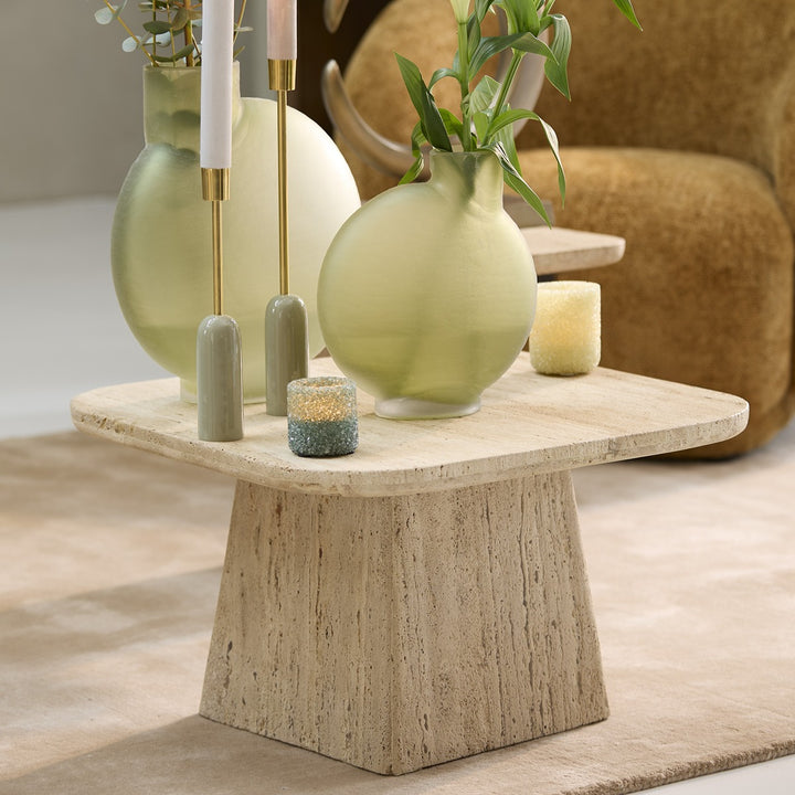 Kepami Travertine Square Coffee Table - Sand Light & Living 5