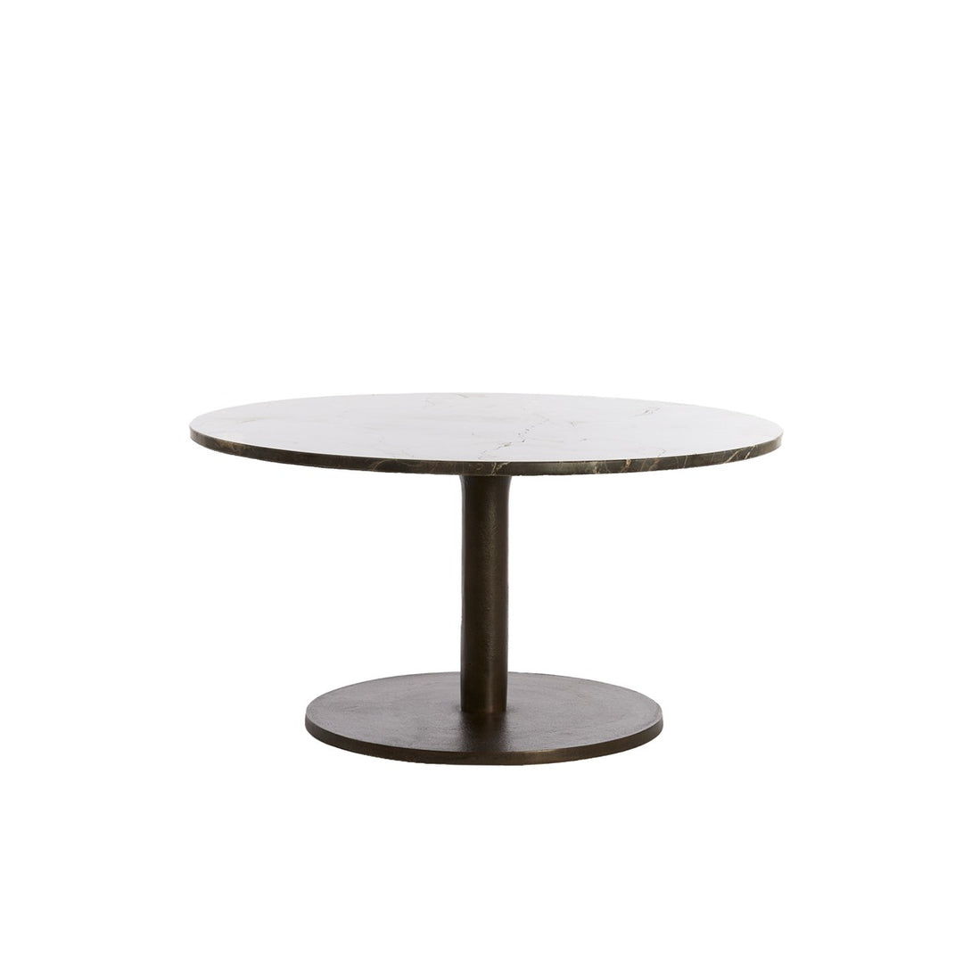 Pazo Round Coffee Table - Dark Brown Marble Light & Living 1
