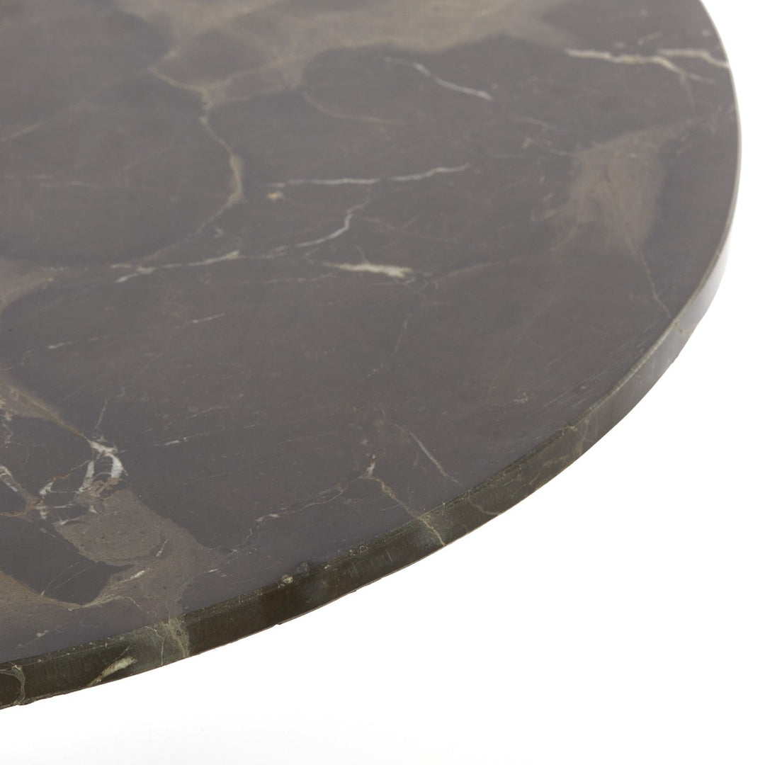 Pazo Round Coffee Table - Dark Brown Marble Light & Living 2