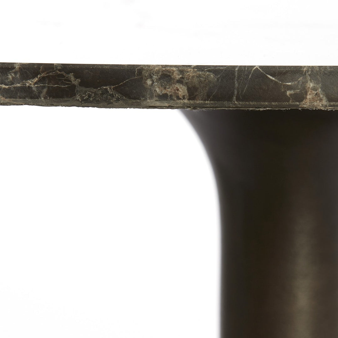 Pazo Round Coffee Table - Dark Brown Marble Light & Living 5