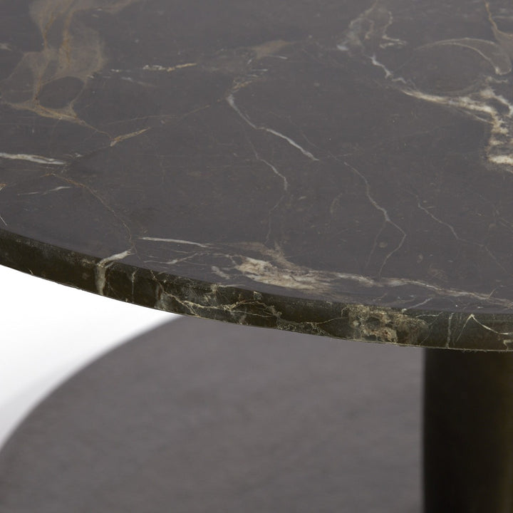 Pazo Round Coffee Table - Dark Brown Marble Light & Living 6