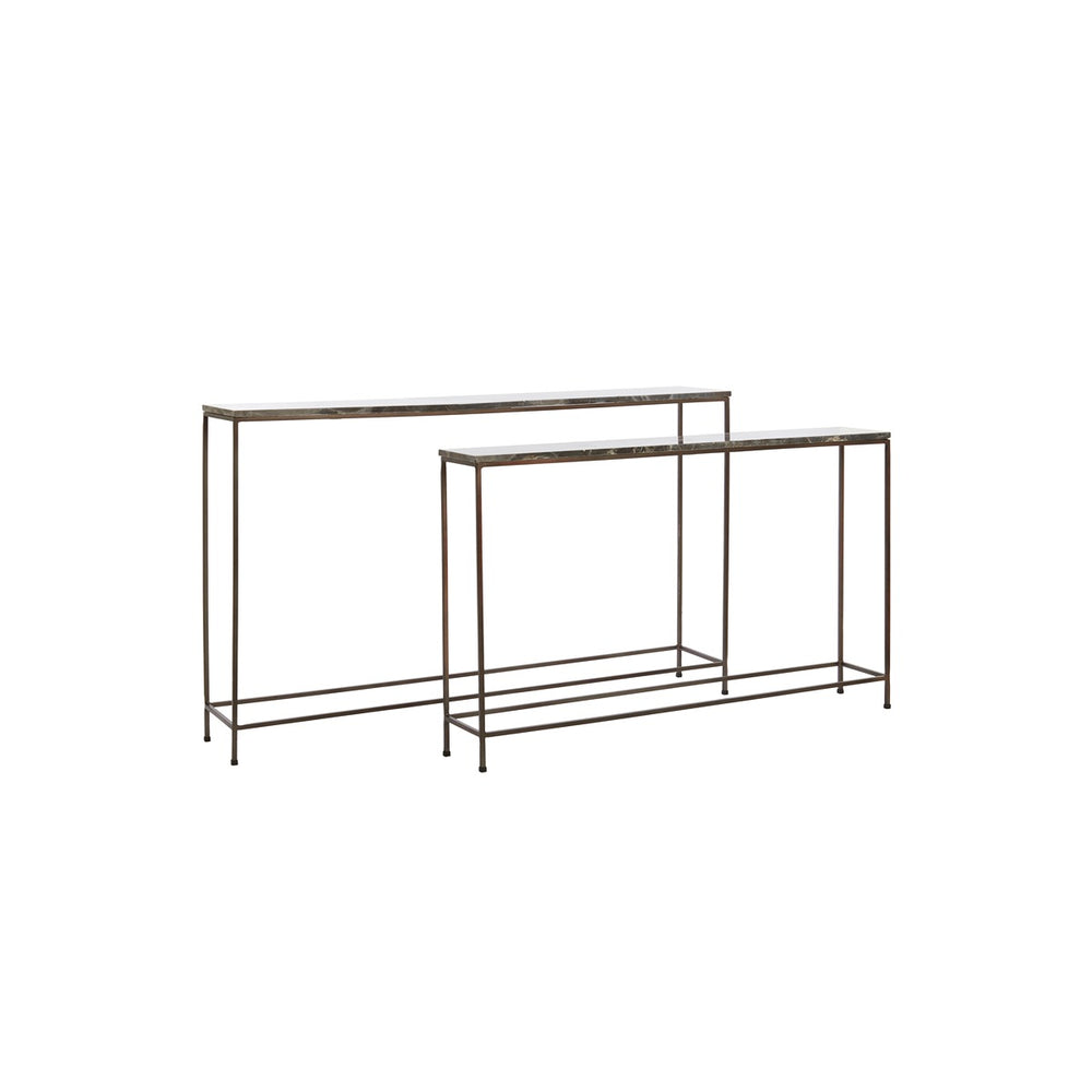 Morena Set of 2 Console Tables - Brown Marble Light & Living 2