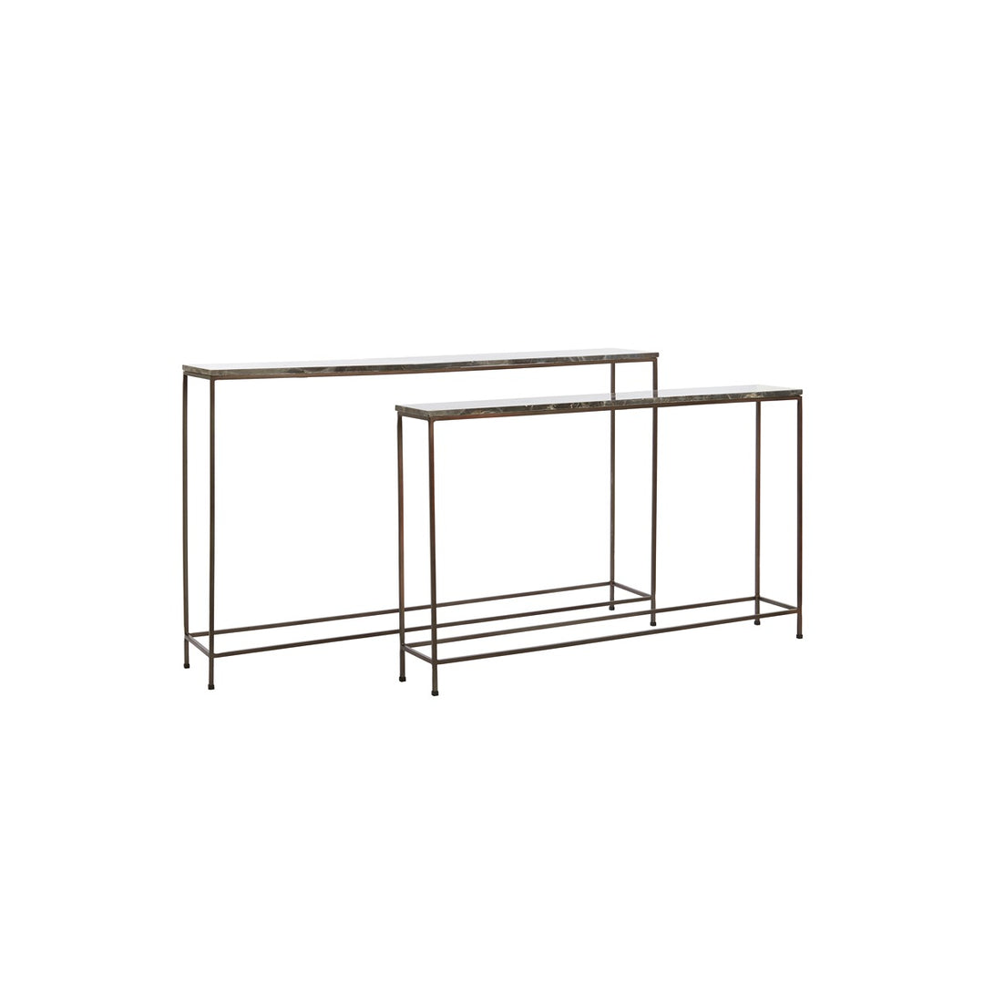 Morena Set of 2 Console Tables - Brown Marble Light & Living 2
