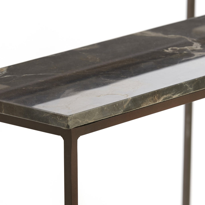 Morena Set of 2 Console Tables - Brown Marble Light & Living 5