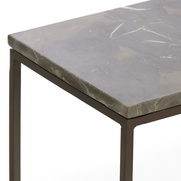 Morena Set of 2 Console Tables - Brown Marble Light & Living 6