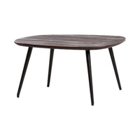 Light & Living Set of 3 Viejo Brown Wood & Black Coffee Tables