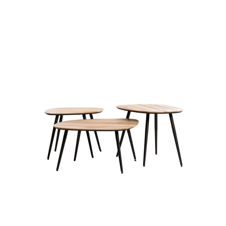 Viejo Set of 3 Wooden Nesting Coffee Tables - Natural Light & Living 1