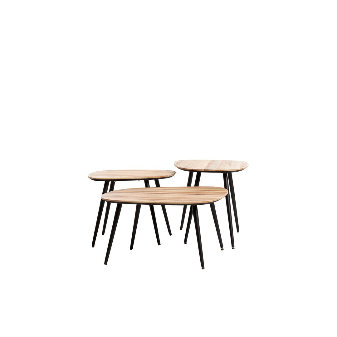 Viejo Set of 3 Wooden Nesting Coffee Tables - Natural Light & Living 2