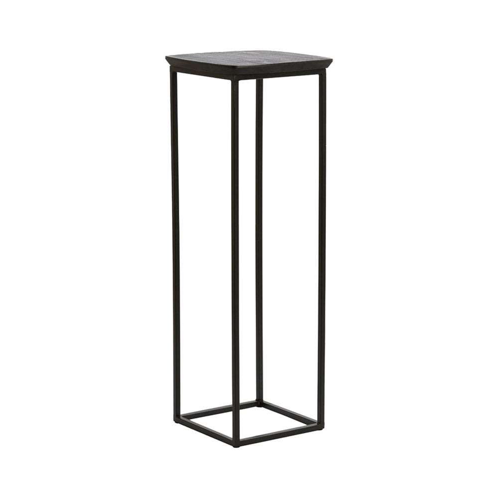 Light & Living Set of 2 Quenza Pillars - Acacia Wood & Black