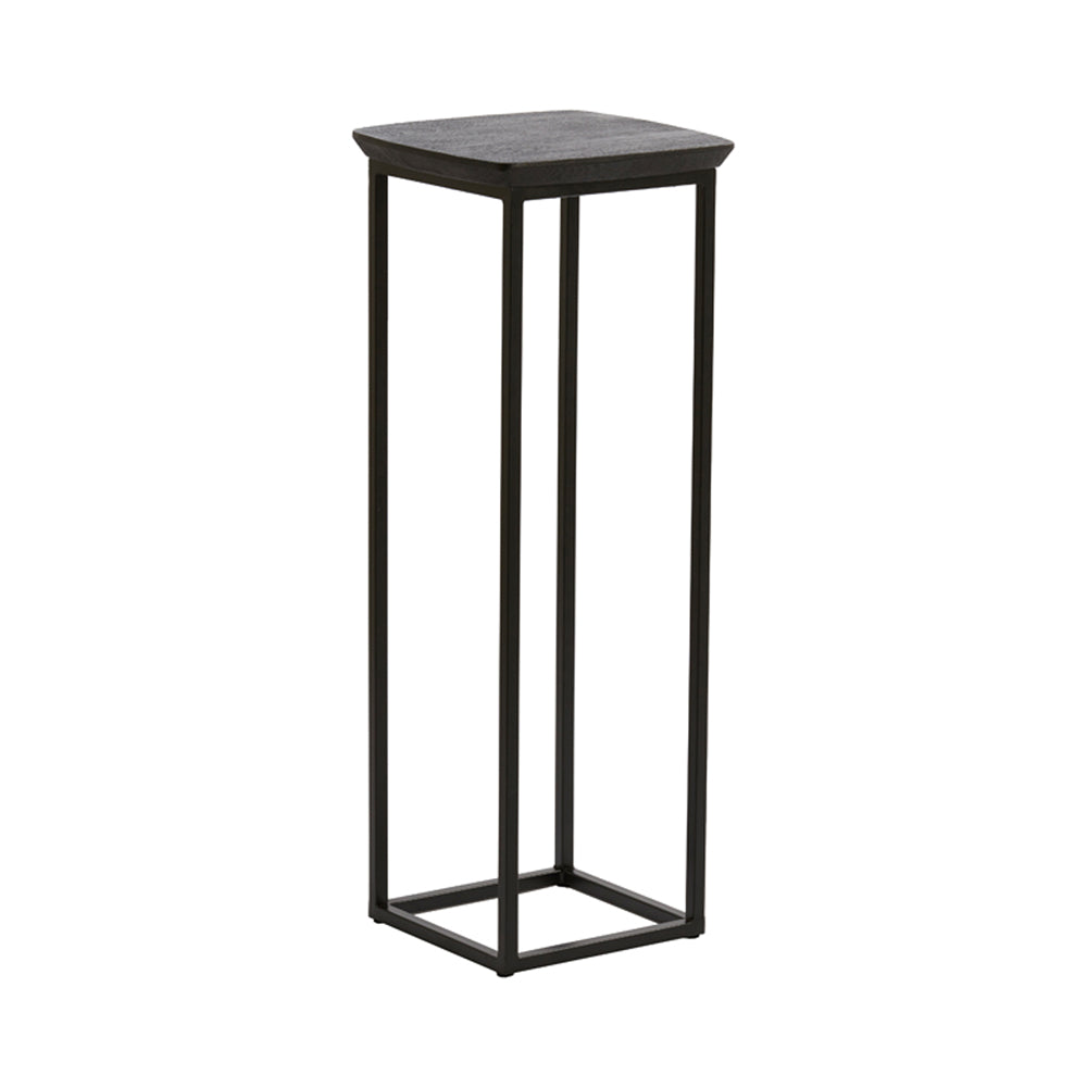 Light & Living Set of 2 Quenza Pillars - Acacia Wood & Black