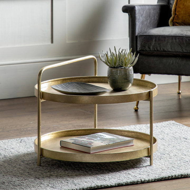 Sennen Round Coffee Table - Gold GalleryDirect 2