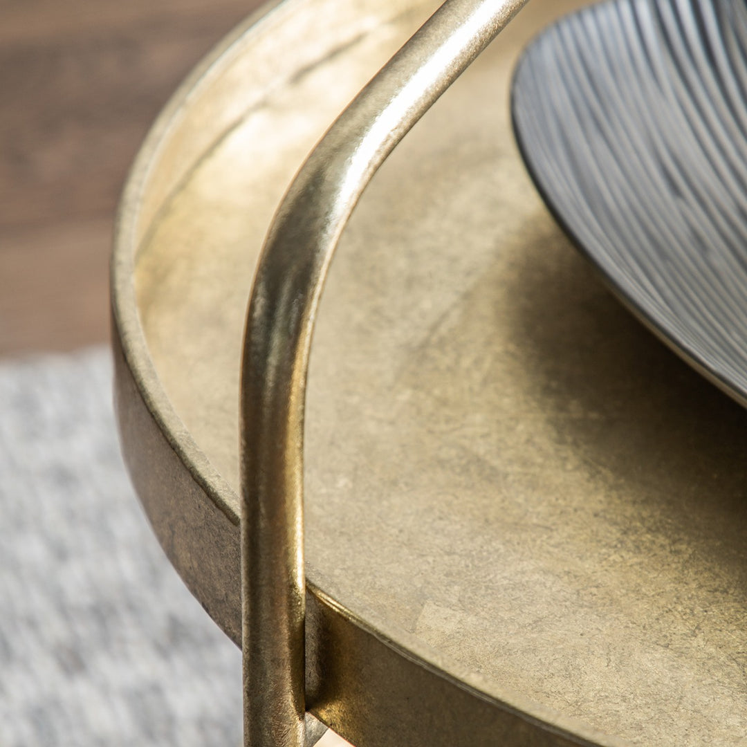 Sennen Round Coffee Table - Gold GalleryDirect 3