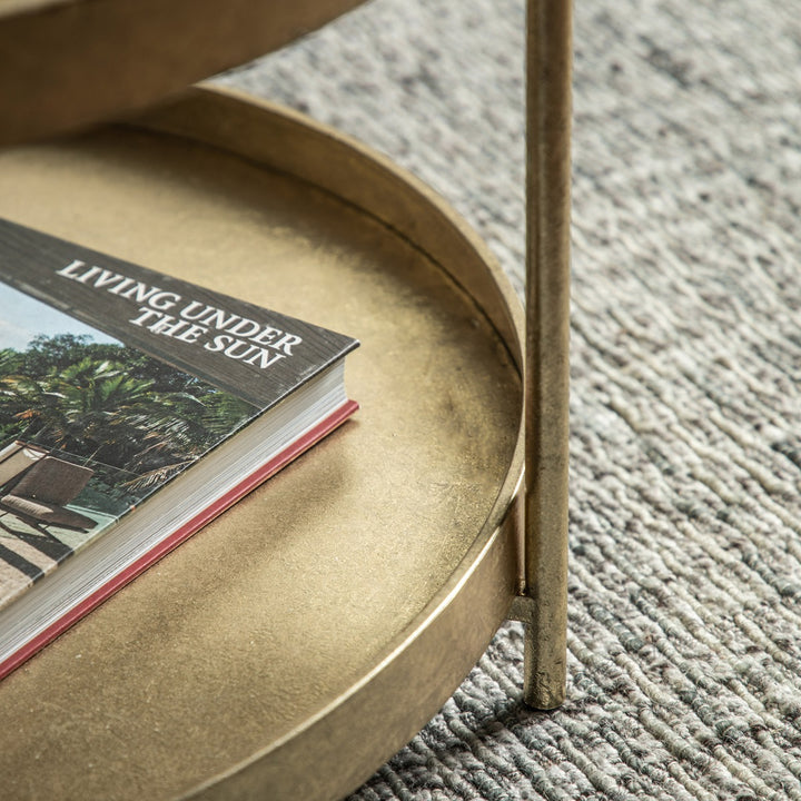 Sennen Round Coffee Table - Gold GalleryDirect 4