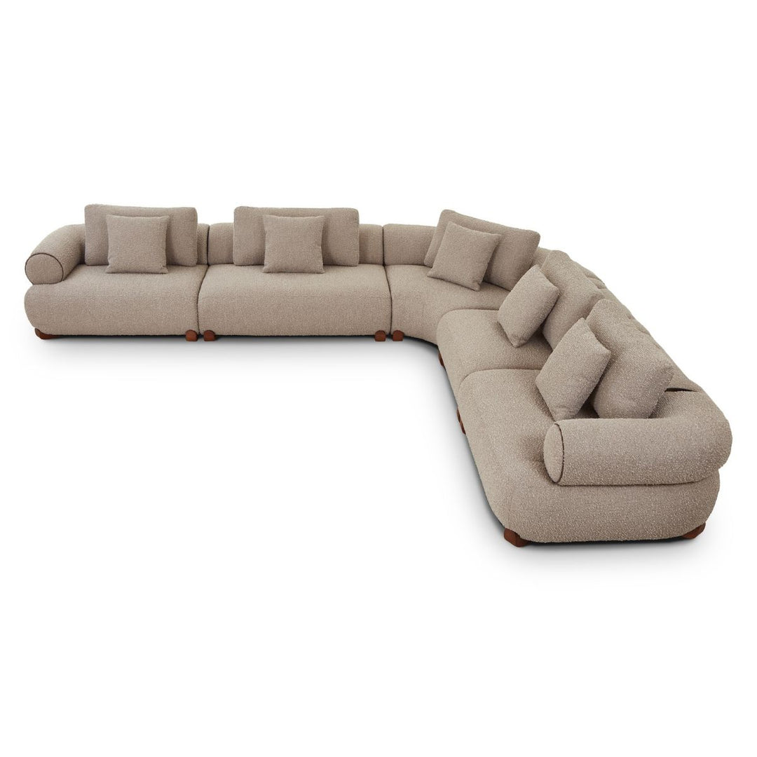 Cotto Modular Sofa Middle One Seater - Amalfy Taupe & Middle Brown