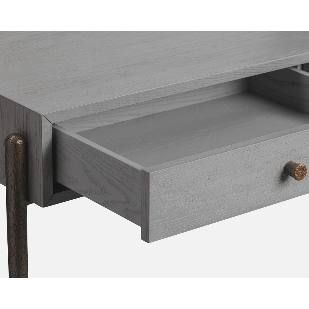 Nella Console Table - London Fog & Hammered Dark Bronze