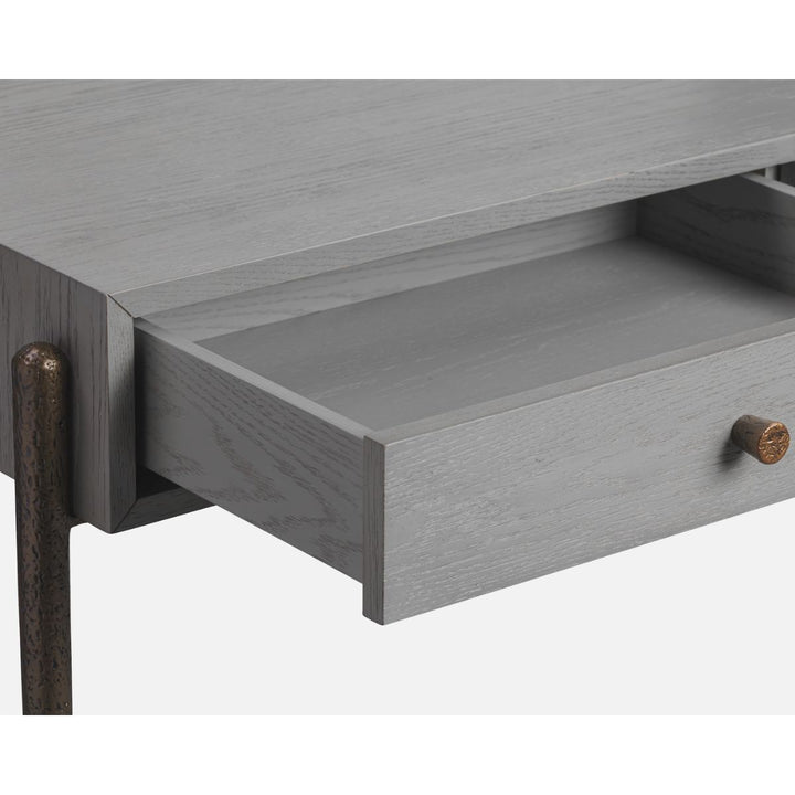 Nella Console Table - London Fog & Hammered Dark Bronze